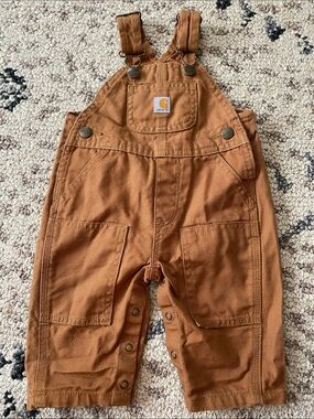 Carhartt Kids Tan/Brown Duck Canvas Overalls